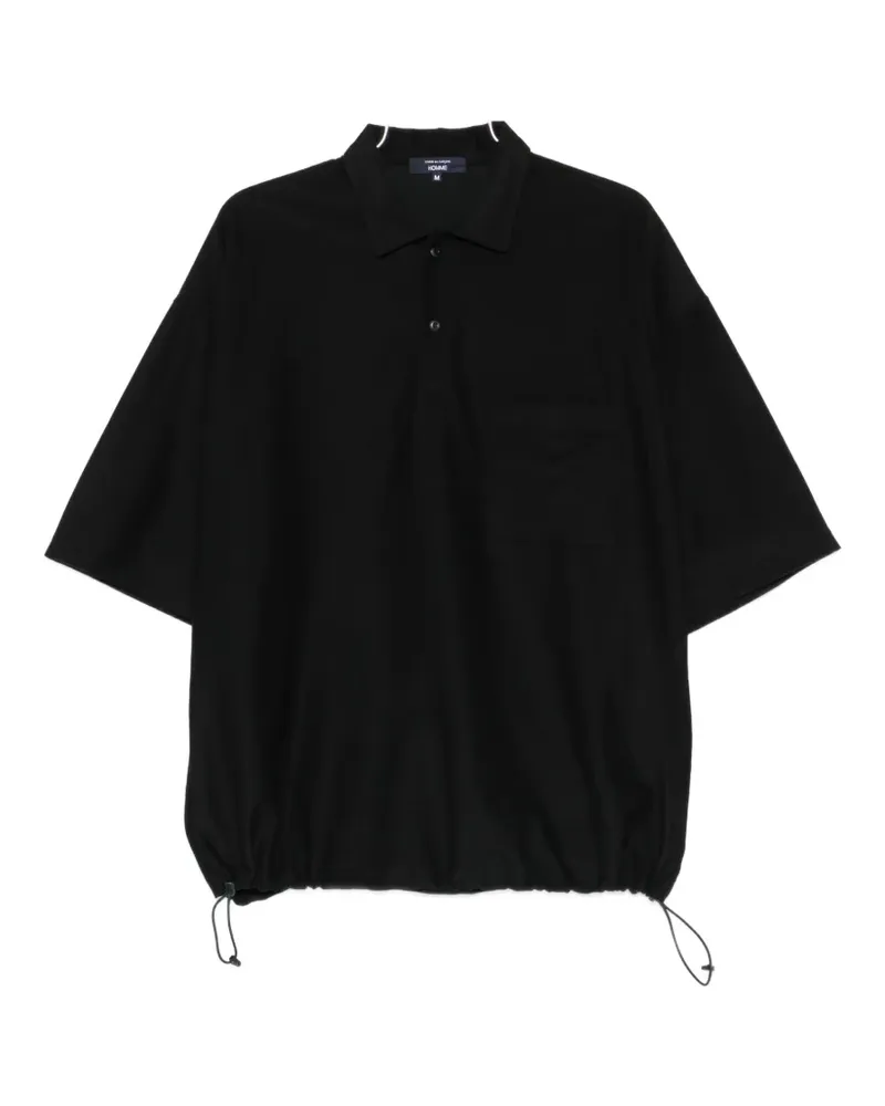 Comme des Garçons elasticated-hem polo shirt - Schwarz Schwarz