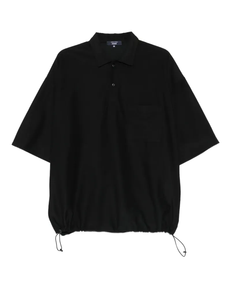 Comme des Garçons elasticated-hem polo shirt - Schwarz Schwarz