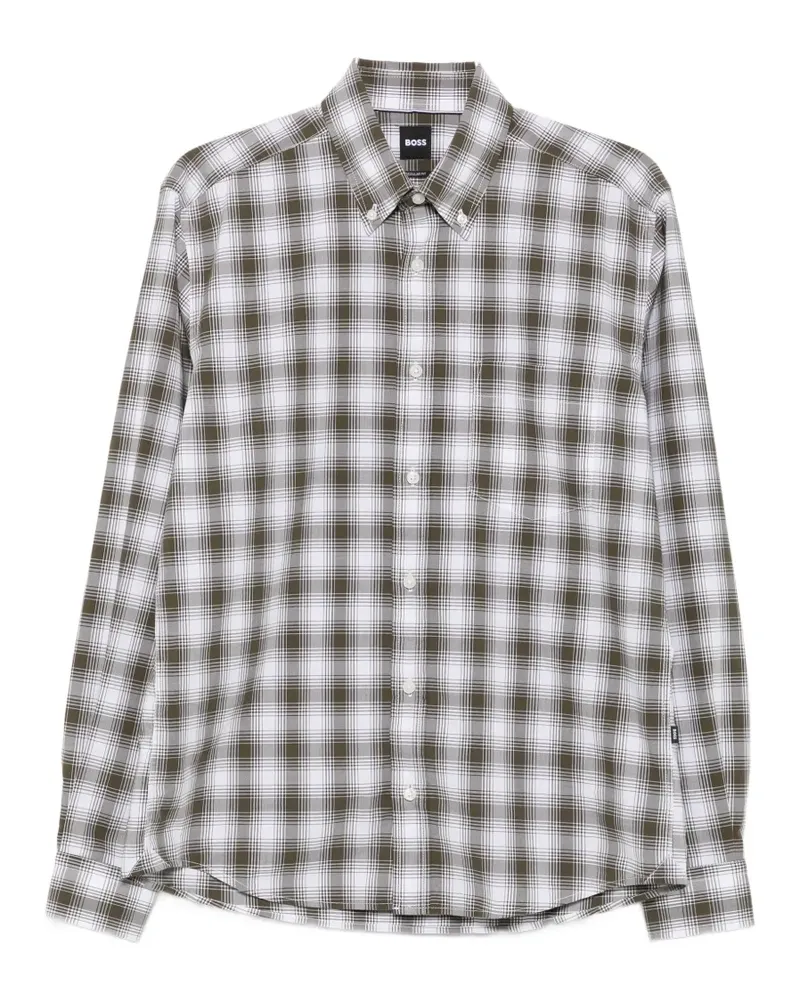 HUGO BOSS check-pattern button-down shirt - Weiß Weiß