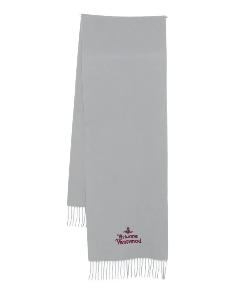 Vivienne Westwood wool fringed scarf - Grau Grau