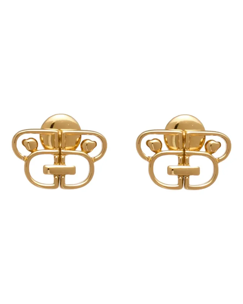 BAPE logo-motif stud earrings - Gold Gold
