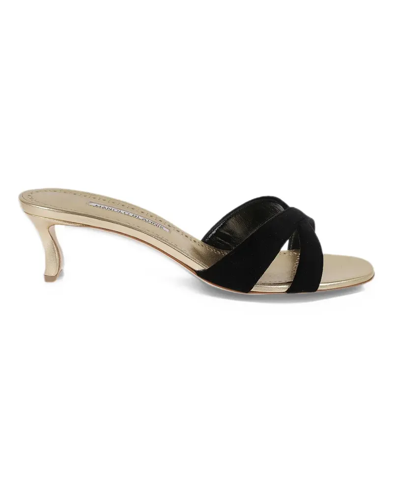 Manolo Blahnik criss-cross strap sandals - Schwarz Schwarz