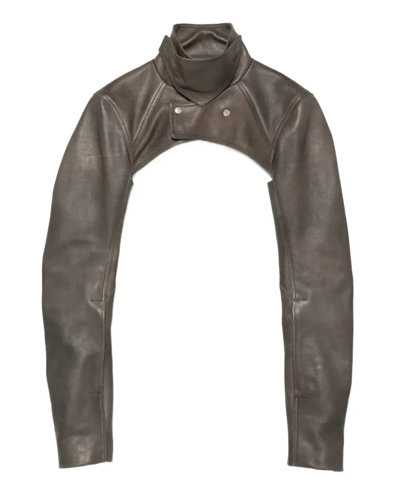 Rick Owens Microbiker Cropped-Jacke - Braun Braun