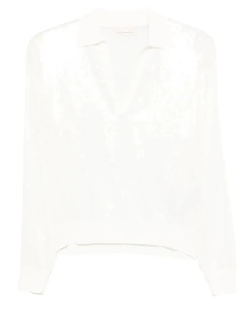 Liu Jo Top mit Pailletten - Weiß Weiß