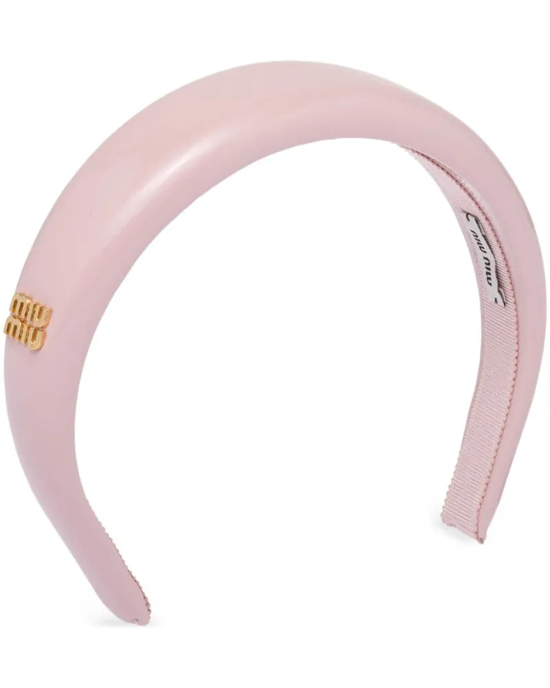 Miu Miu Haarreif aus Leder - Rosa Rosa