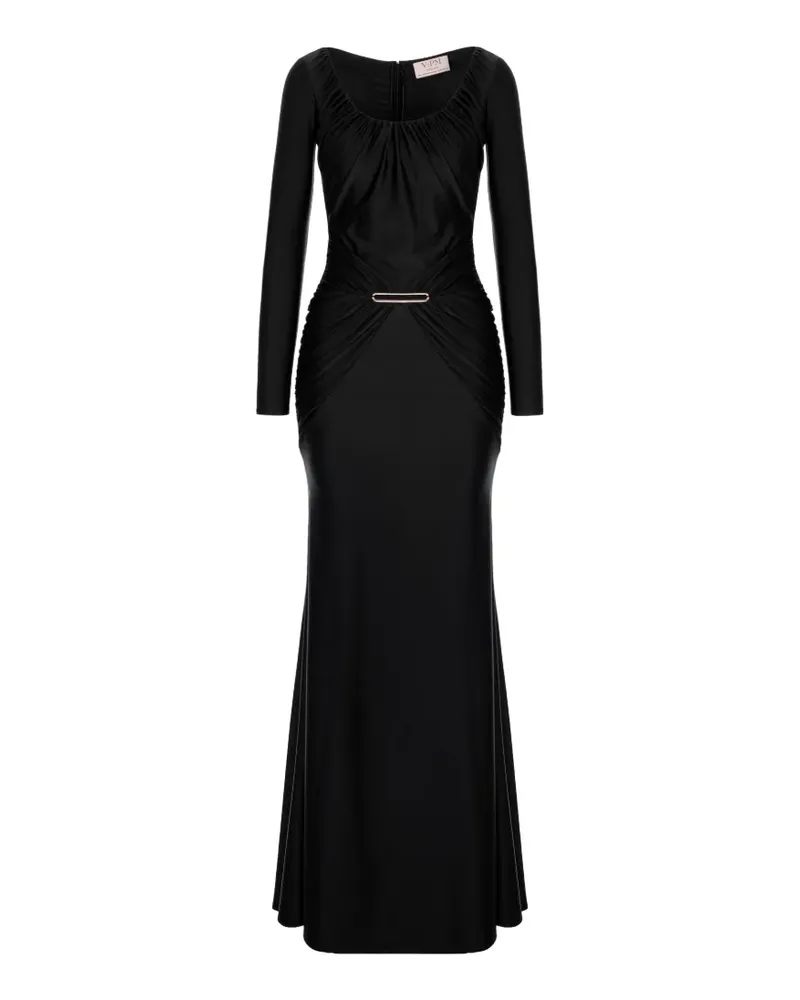 V:PM ATELIER Delia ruched dress - Schwarz Schwarz