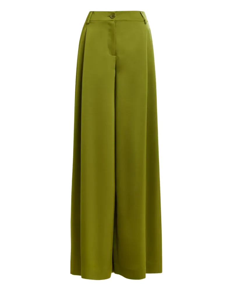 Essentiel Ixie Palazzohose in Satinoptik mit Falten - Grün Grün