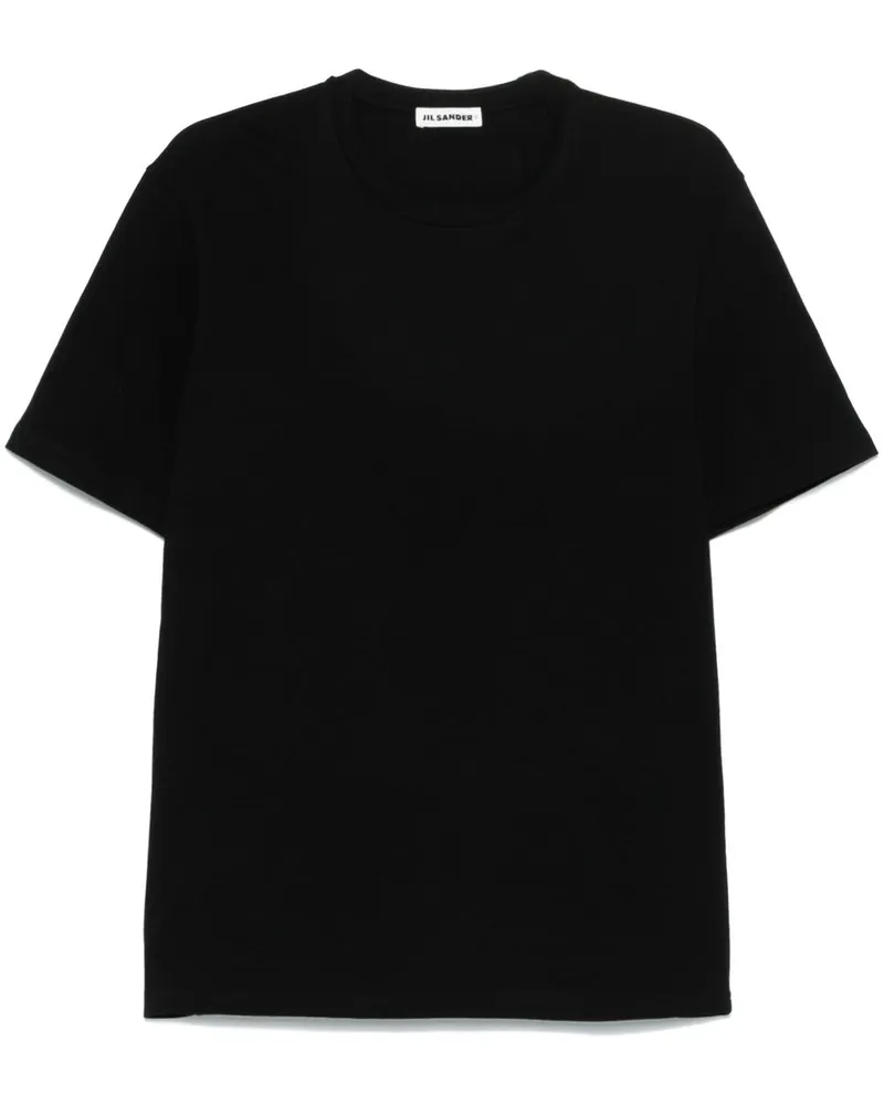 Jil Sander T-Shirt mit Logo-Patch - Schwarz Schwarz