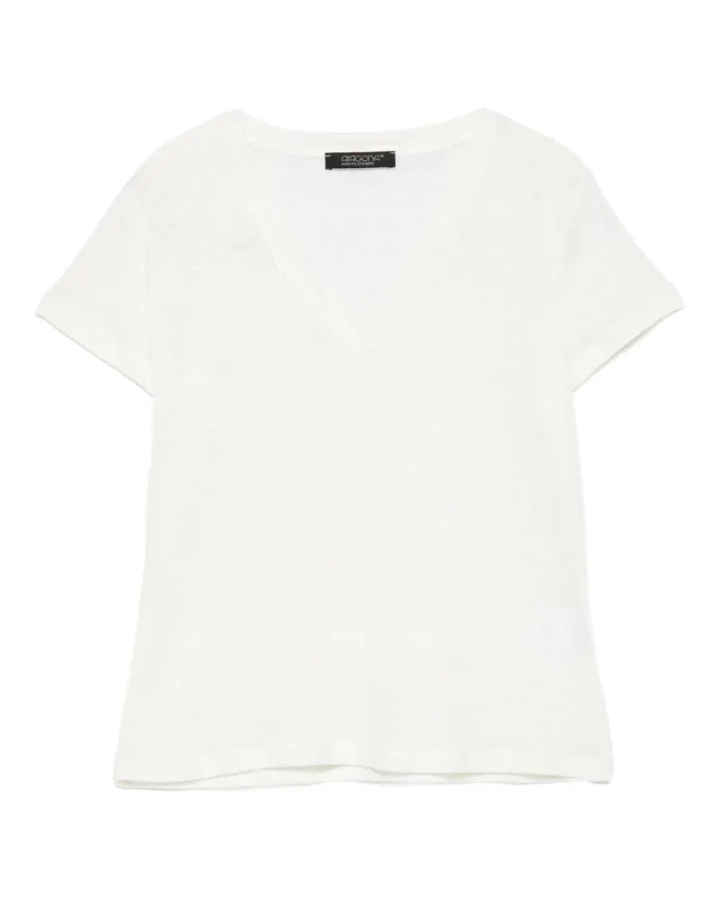ARAGONA T-Shirt mit V-Ausschnitt - Weiß Weiß