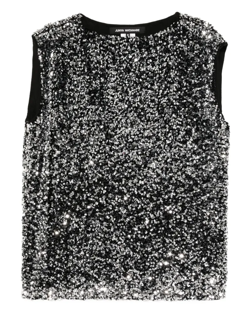 Junya Watanabe x Comme des Garçons Pullunder mit Pailletten - Schwarz Schwarz