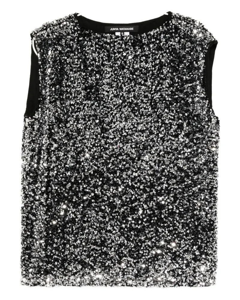 Junya Watanabe x Comme des Garçons Pullunder mit Pailletten - Schwarz Schwarz