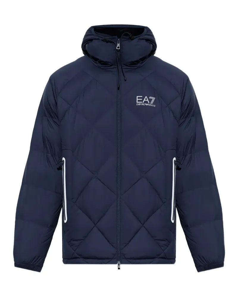 EA7 quilted hooded jacket - Blau Blau