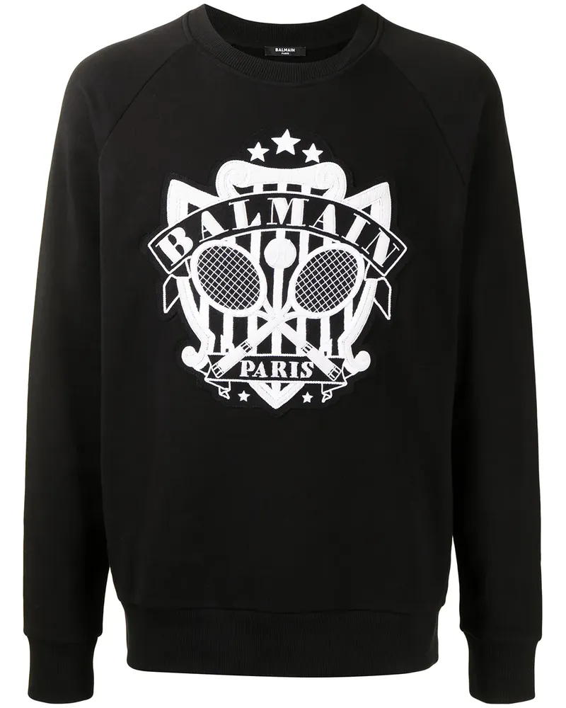 Balmain Sweatshirt mit Logo-Verzierung - Schwarz Schwarz