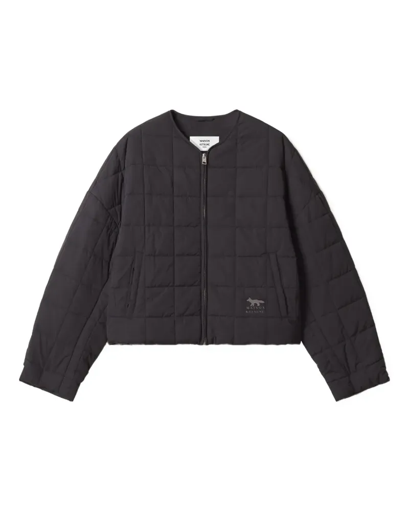Kitsuné Gesteppte Jacke mit Logo-Print - Schwarz Schwarz