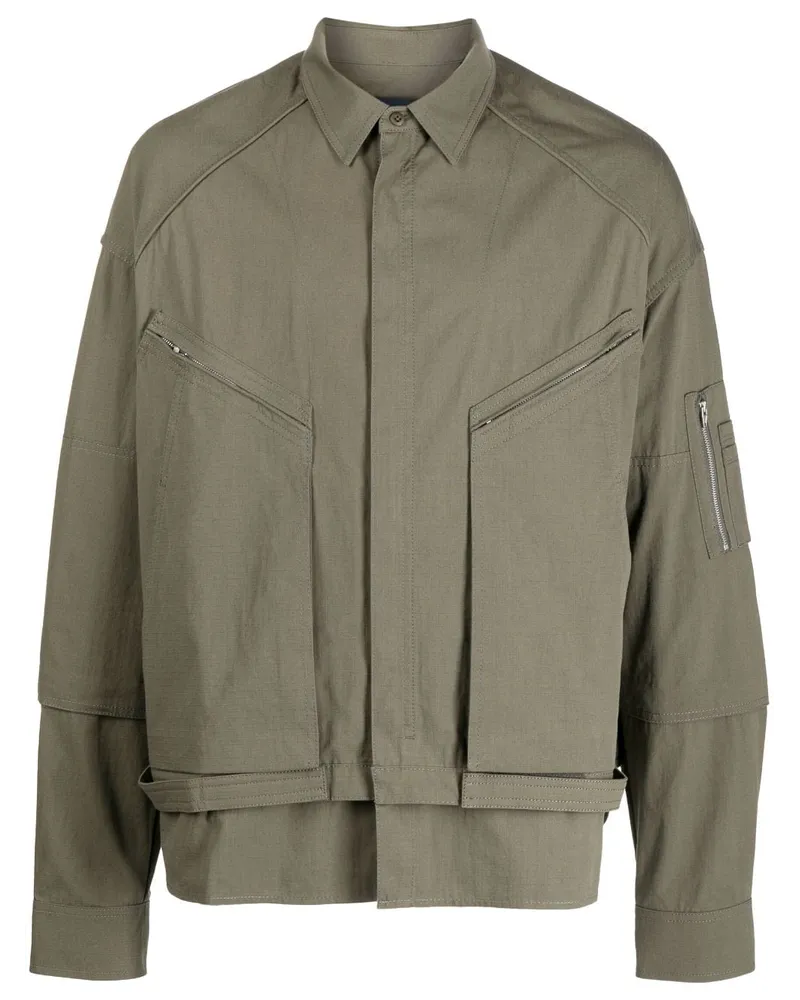 JUUN.J Hemdjacke mit Reißverschlusstaschen - Grün Grün