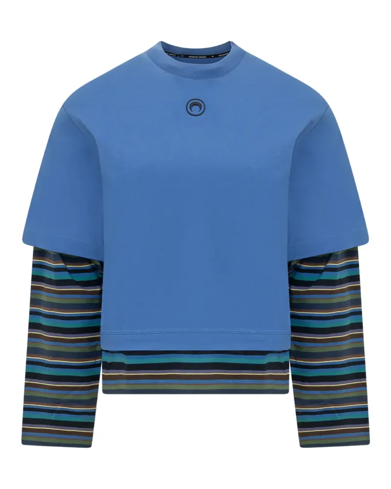 Marine Serre moon logo striped t-shirt - Blau Blau