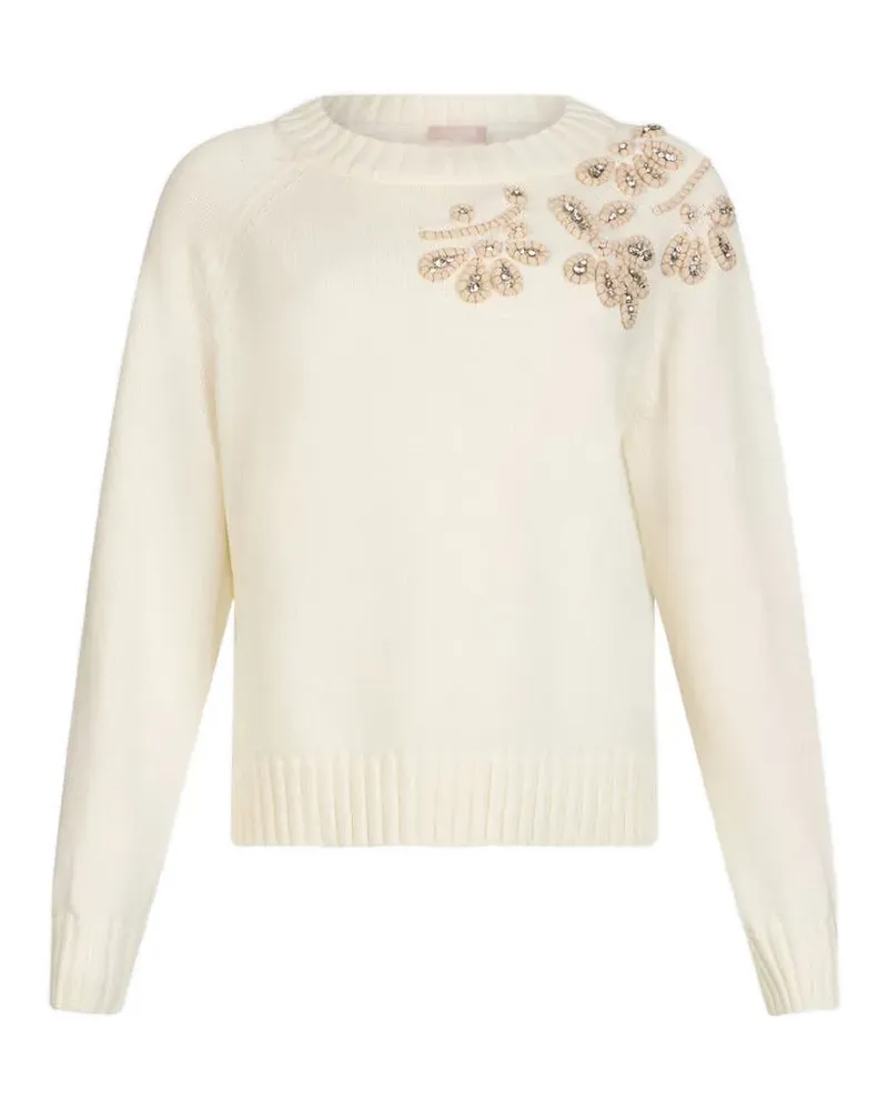 Liu Jo Pullover mit Schmuckstickerei - Weiß Weiß