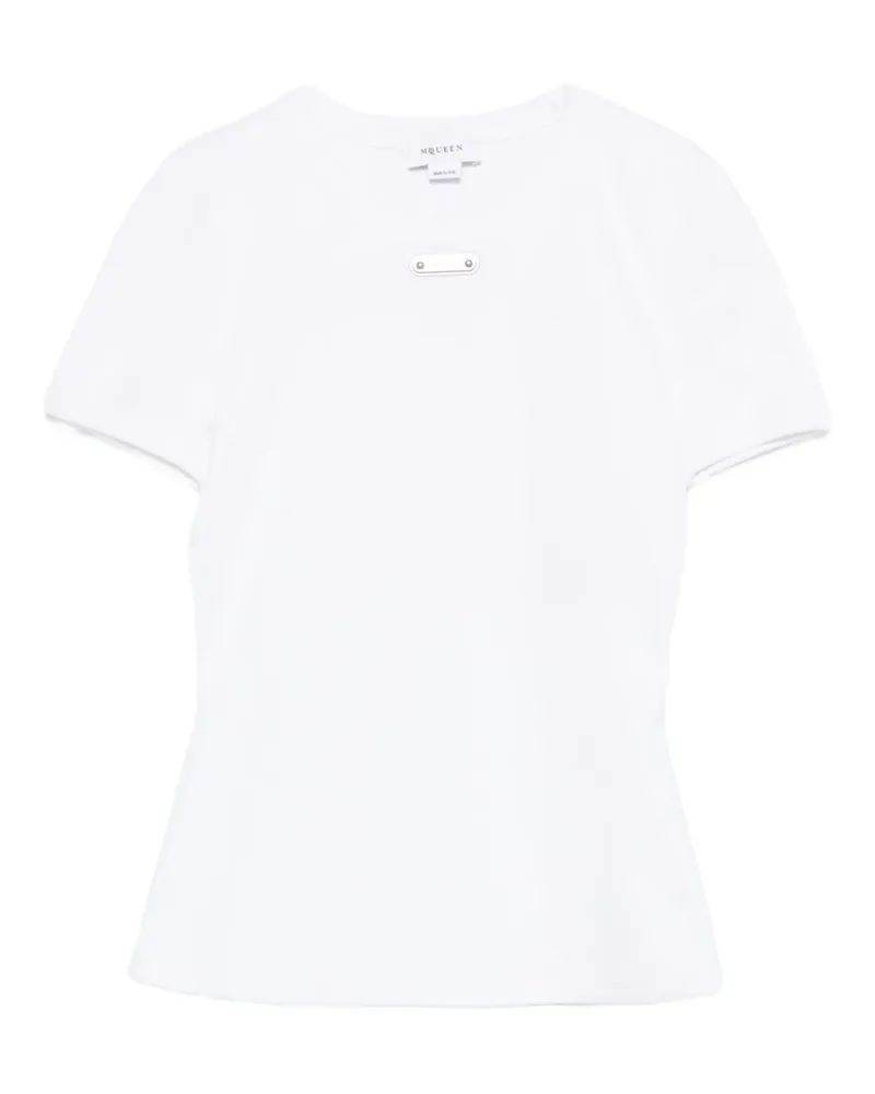 Alexander McQueen Strickoberteil mit Logo-Schild - Weiß Weiß