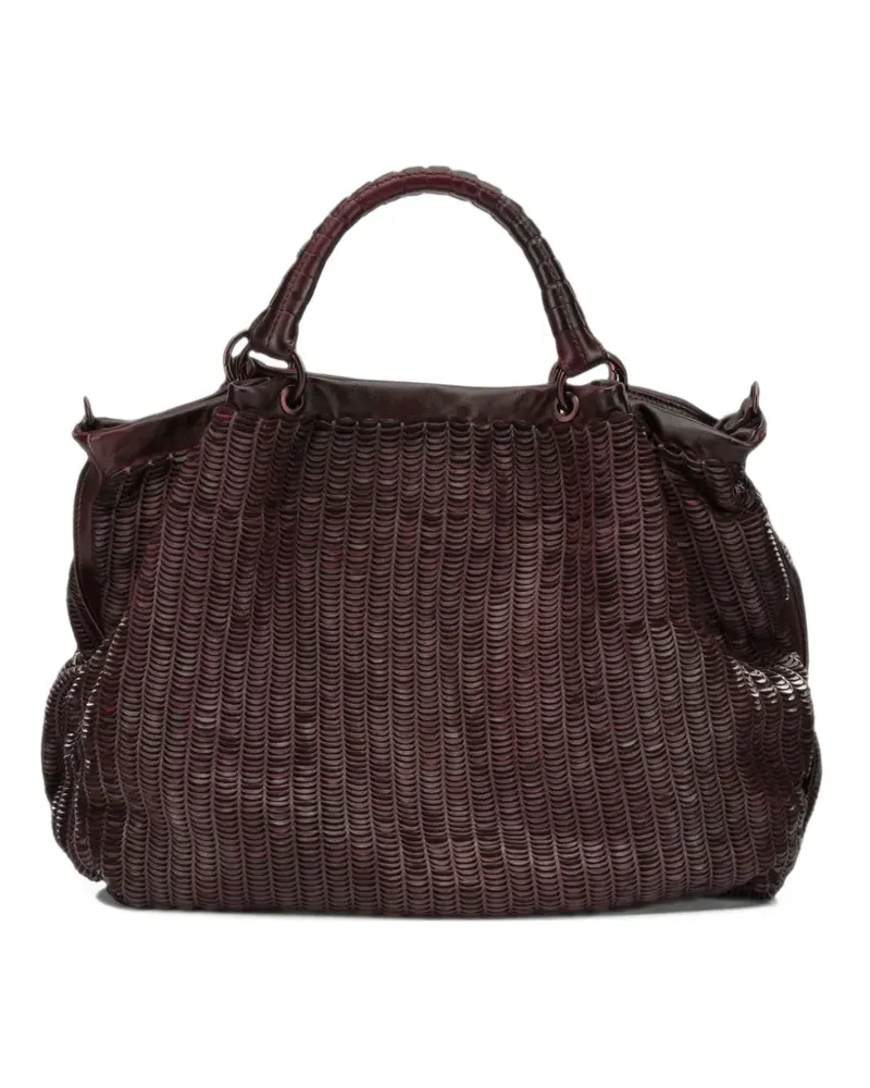 Reptile's House woven leather tote bag - Rot Rot