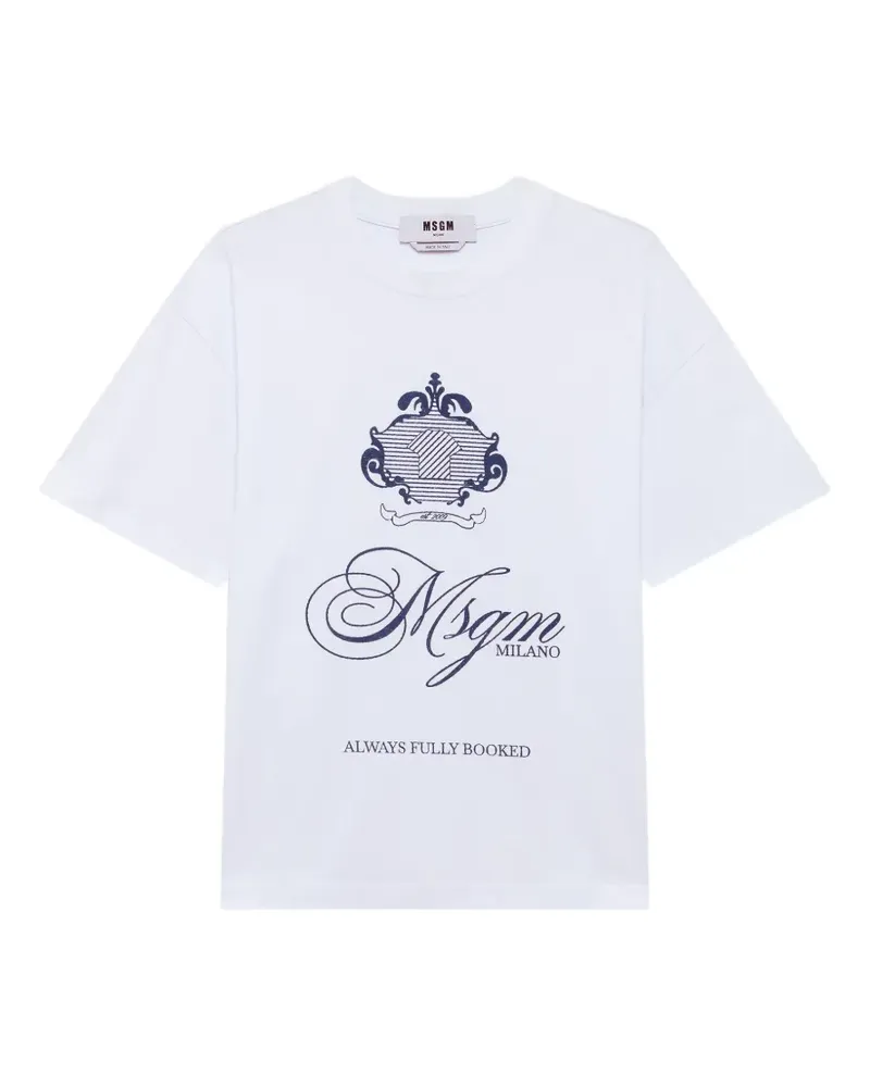 MSGM T-Shirt mit Logo-Print - Weiß Weiß
