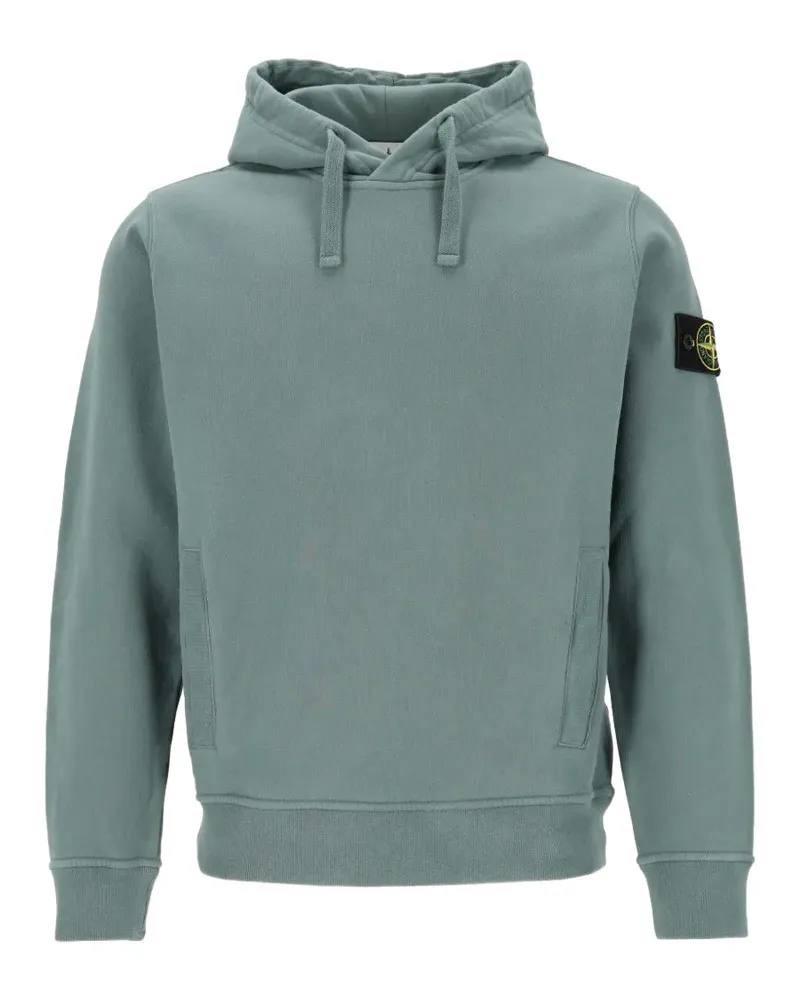 Stone Island Compass-patch garment-dyed hoodie - Grün Grün