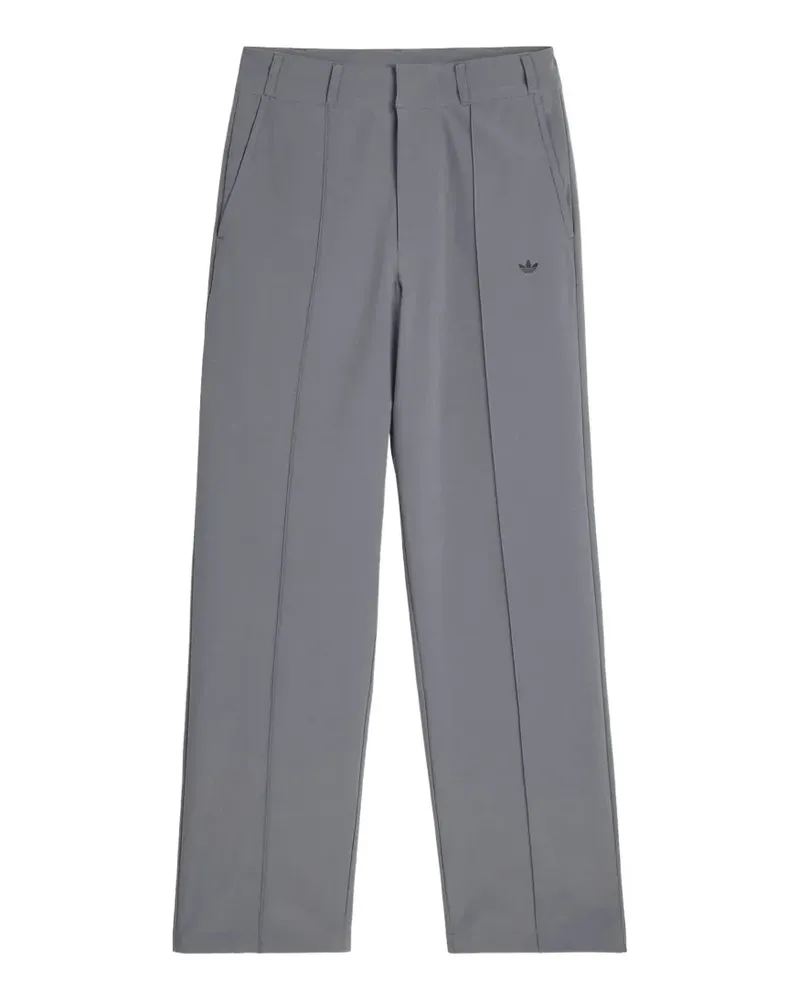 Song For The Mute x Adidas 007 logo-embroidered pintuck trousers - Grau Grau