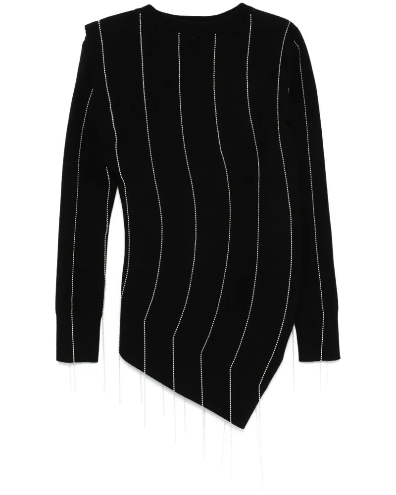 Sacai Gestreifter Pullover - Schwarz Schwarz