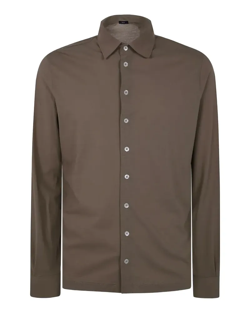 Herno long-sleeve cotton shirt - Braun Braun