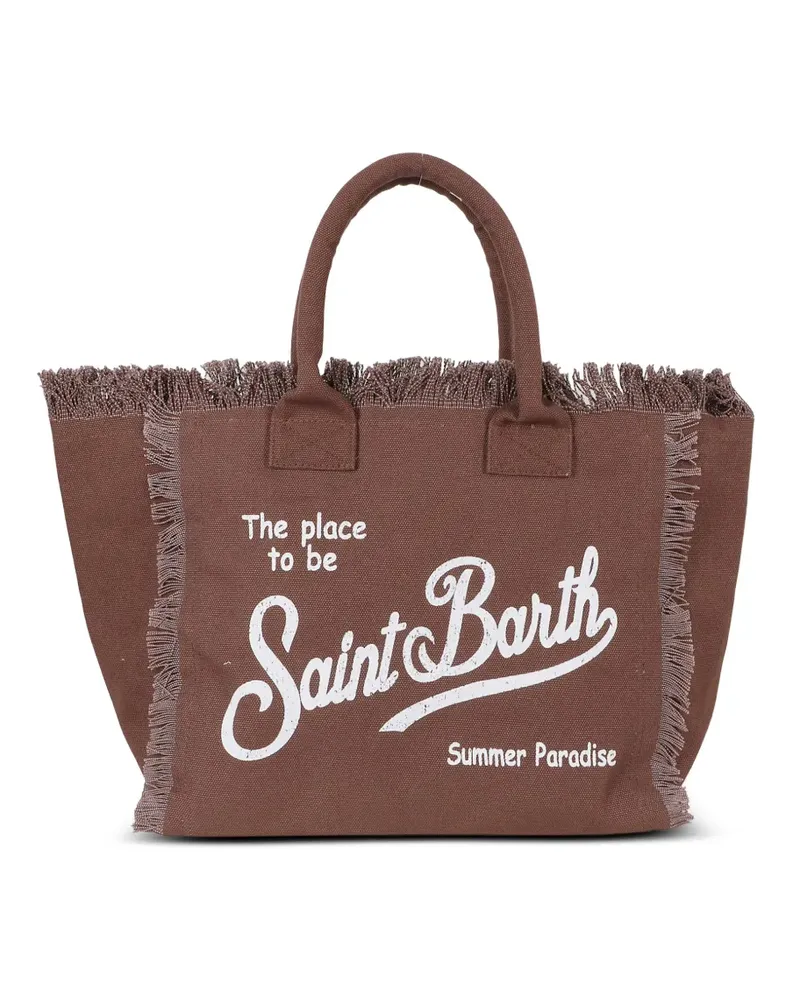 MC2 Saint Barth Mini Vanity Schultertasche mit Fransen - Braun Braun