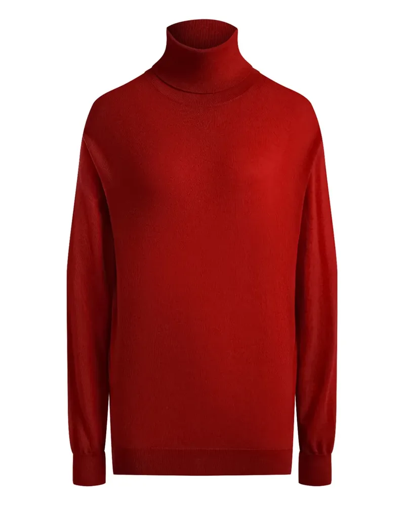 12 STOREEZ Merino-Rollkragenpullover - Rot Rot