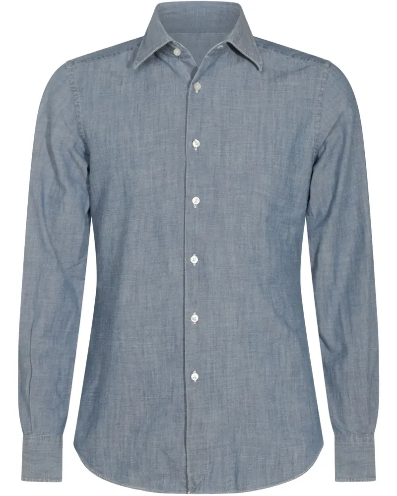 Glanshirt Klassisches Hemd - Blau Blau