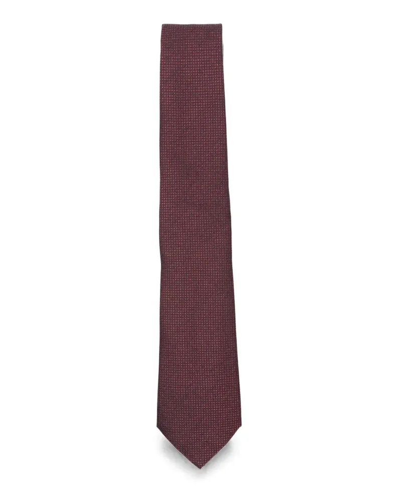 Canali Seidenkrawatte mit Mikro-Muster - Rot Rot