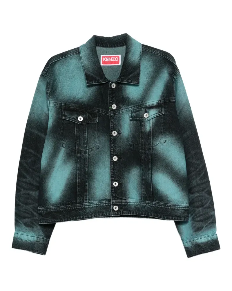 Kenzo Jeansjacke mit Fleckeneffekt - Blau Blau
