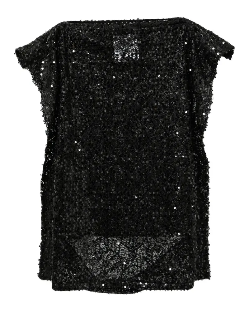 Junya Watanabe Top mit Pailletten - Schwarz Schwarz