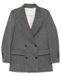 TELA Doppelreihiger Blazer mit Streifen Grau