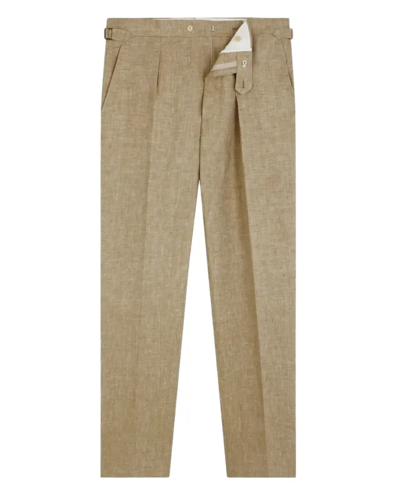 FURSAC Leinenhose mit Bundfalten - Nude Nude