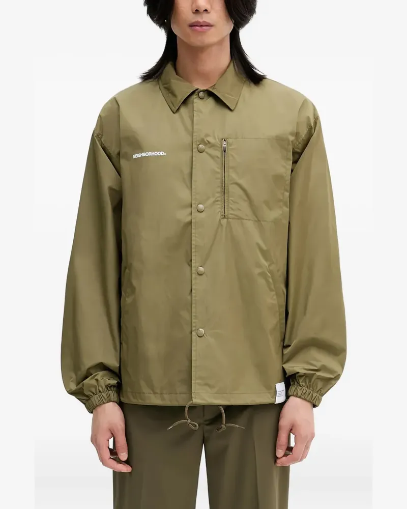 Neighborhood Windbreaker mit Logo-Print - Grün Grün