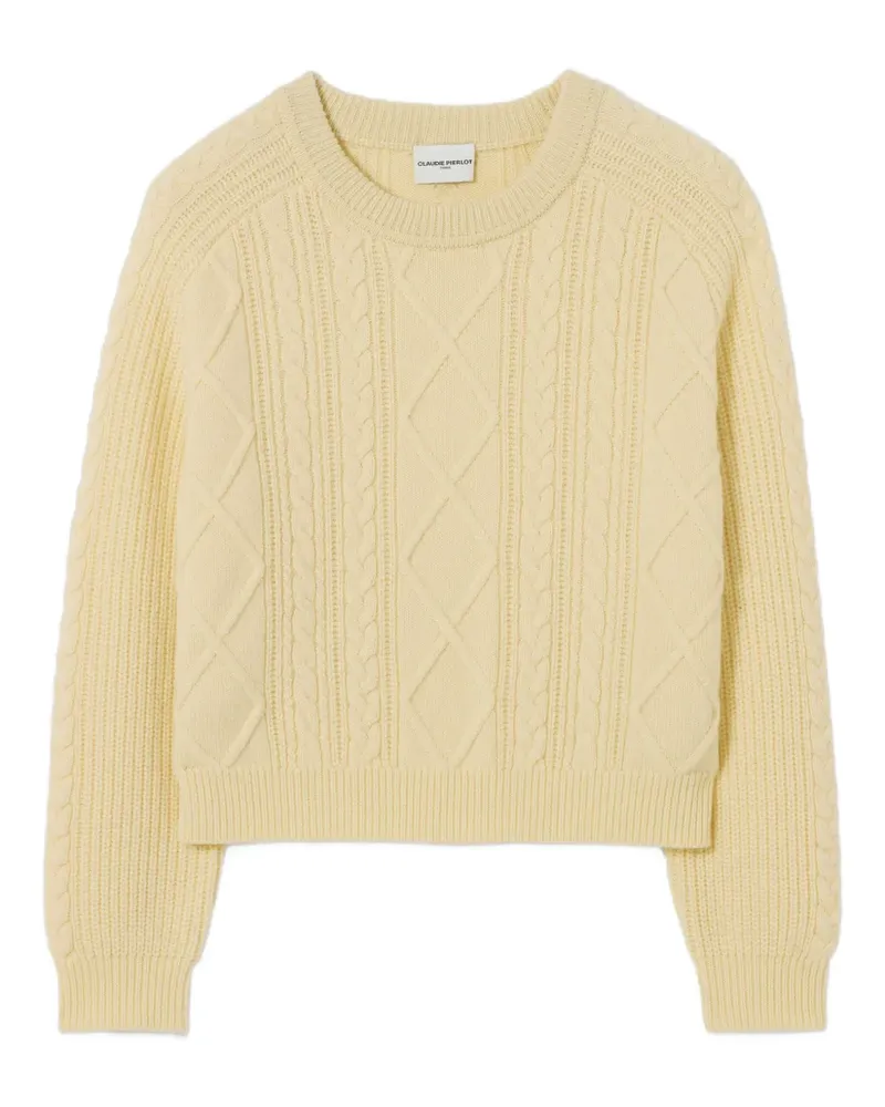 Claudie Pierlot Pullover mit Zopfmuster - Gelb Gelb