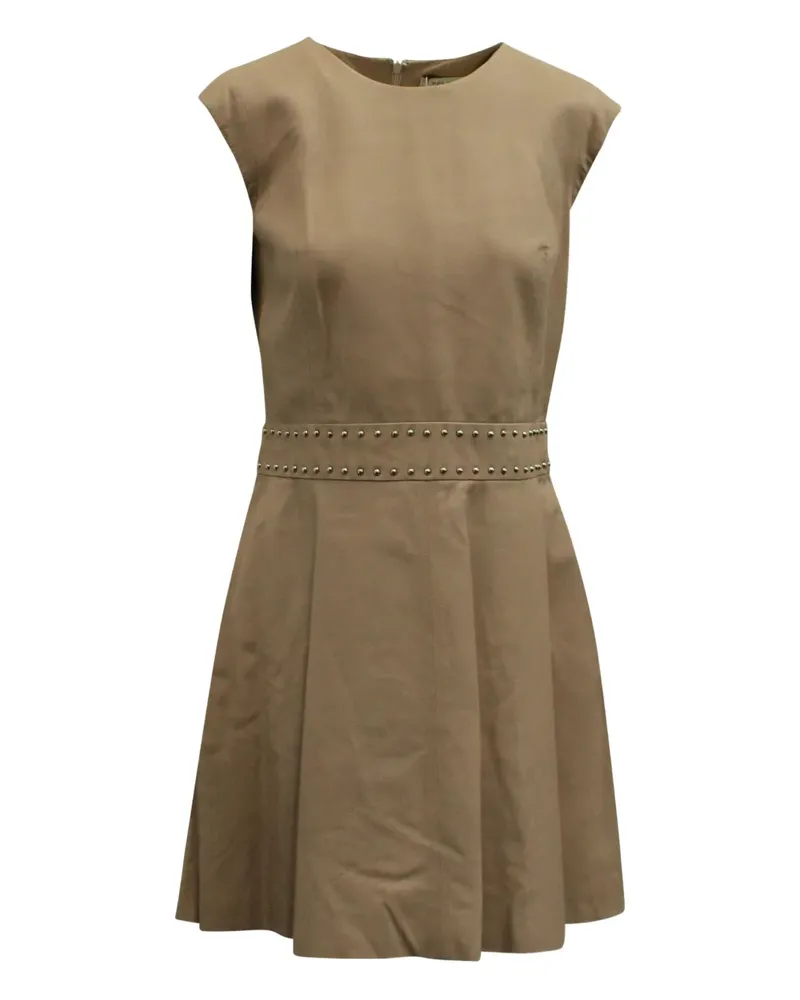 Yves Salomon stud-detail mini dress - Nude Nude