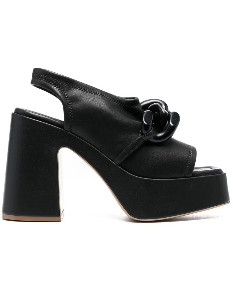 Stella McCartney Sandalen mit Blockabsatz 125mm - Schwarz Schwarz