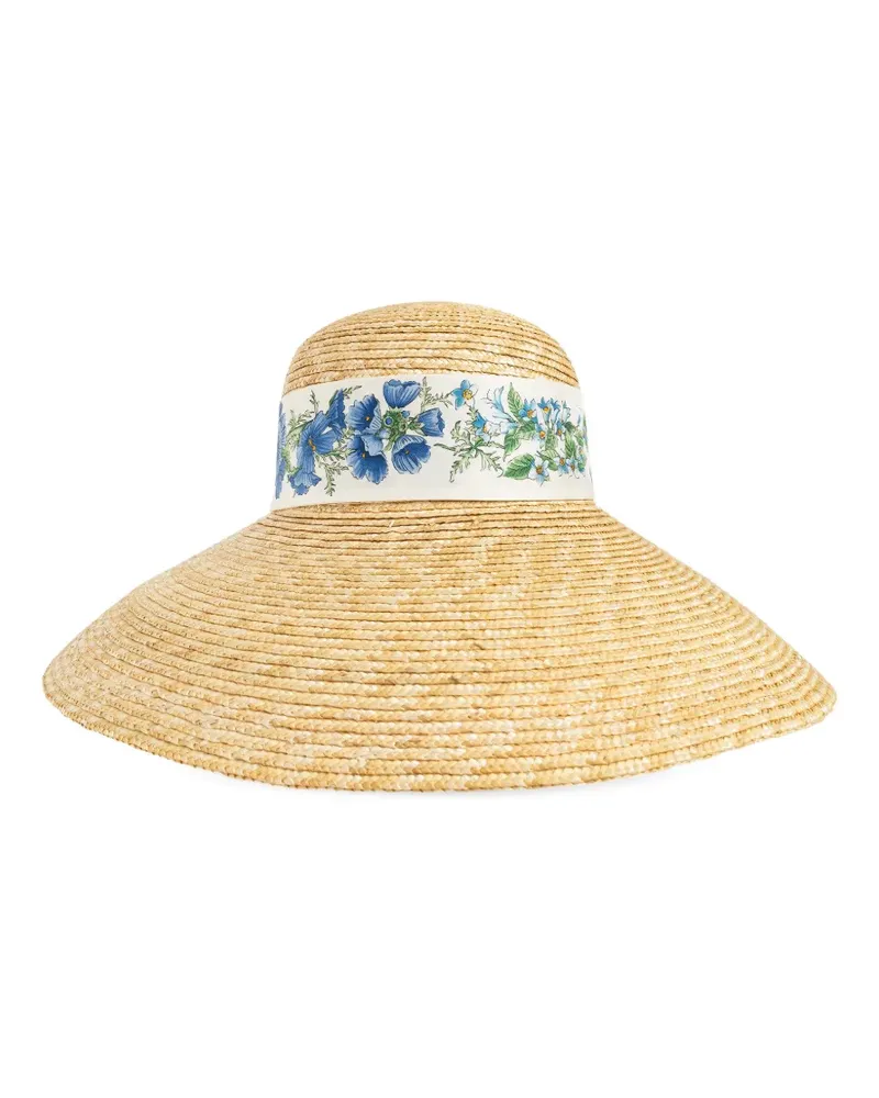 Ferragamo Hut mit Blumenprint - Nude Nude