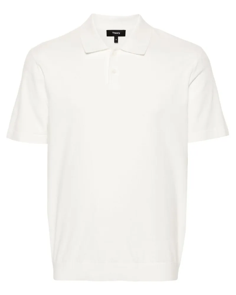 Theory Gestricktes Goris Poloshirt - Weiß Weiß