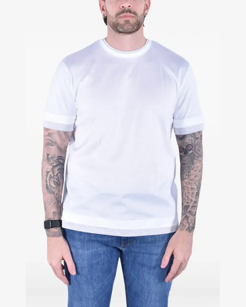 Eleventy T-Shirt im Layering-Look - Weiß Weiß
