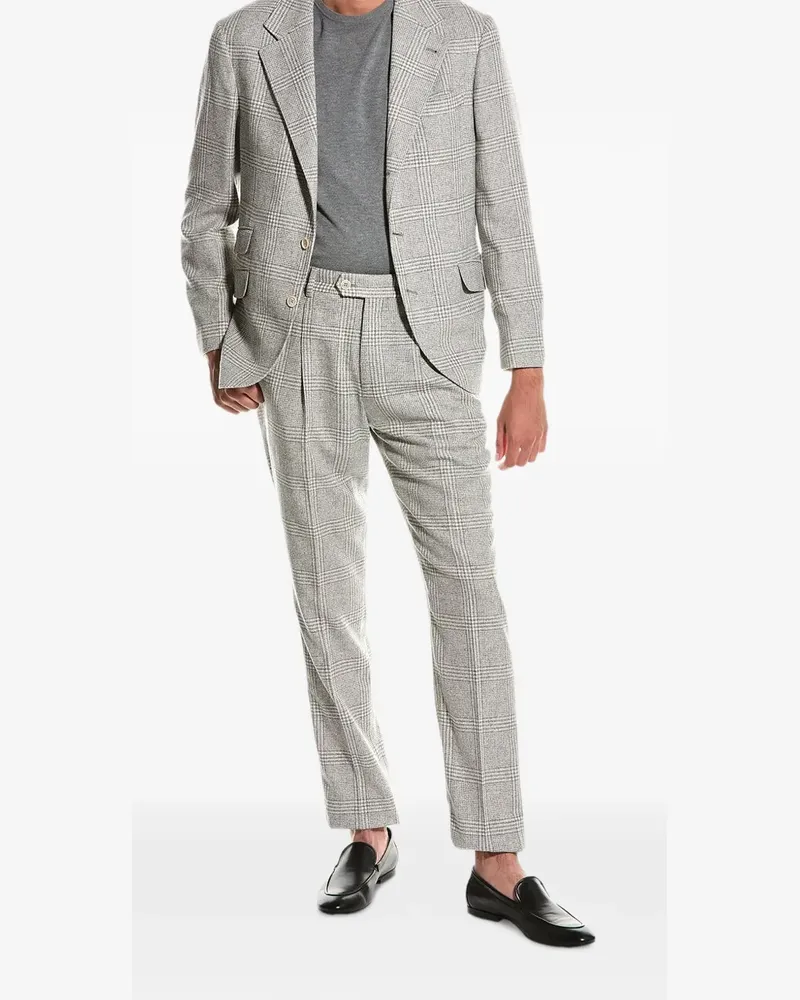 Brunello Cucinelli plaid-pattern tailored suit - Grau Grau