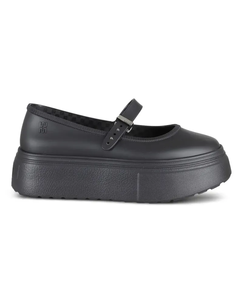 Melissa Plateau-Ballerinas mit Schnallenriemen - Schwarz Schwarz