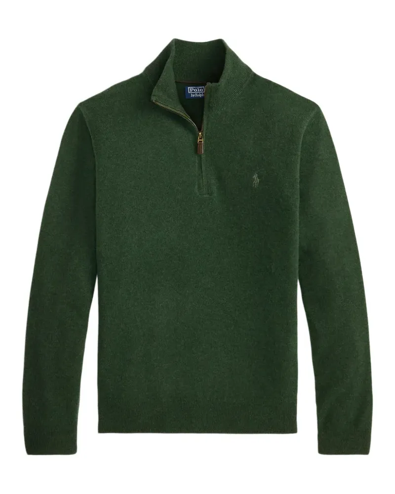 Ralph Lauren Bestickter Pullover mit Viertelreißverschluss - Grün Grün