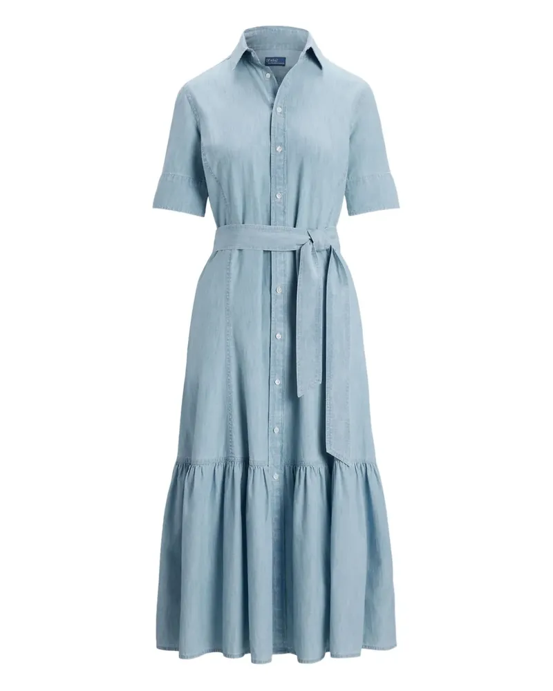 Ralph Lauren Midikleid mit Gürtel - Blau Blau