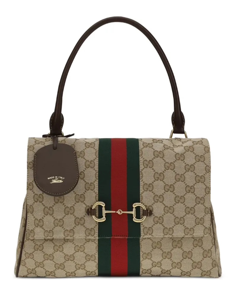 Gucci Paparazzo Web medium tote bag - Braun Braun
