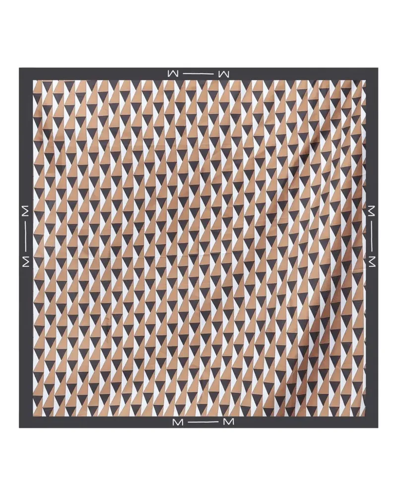 Max Mara Seidenschal mit geometrischem Print - Nude Nude