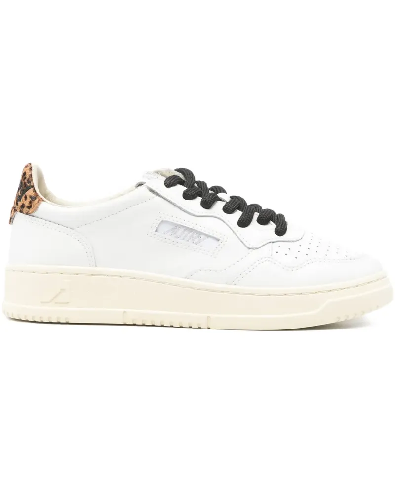 AUTRY Medalist leopard-panel lace-up sneakers - Weiß Weiß